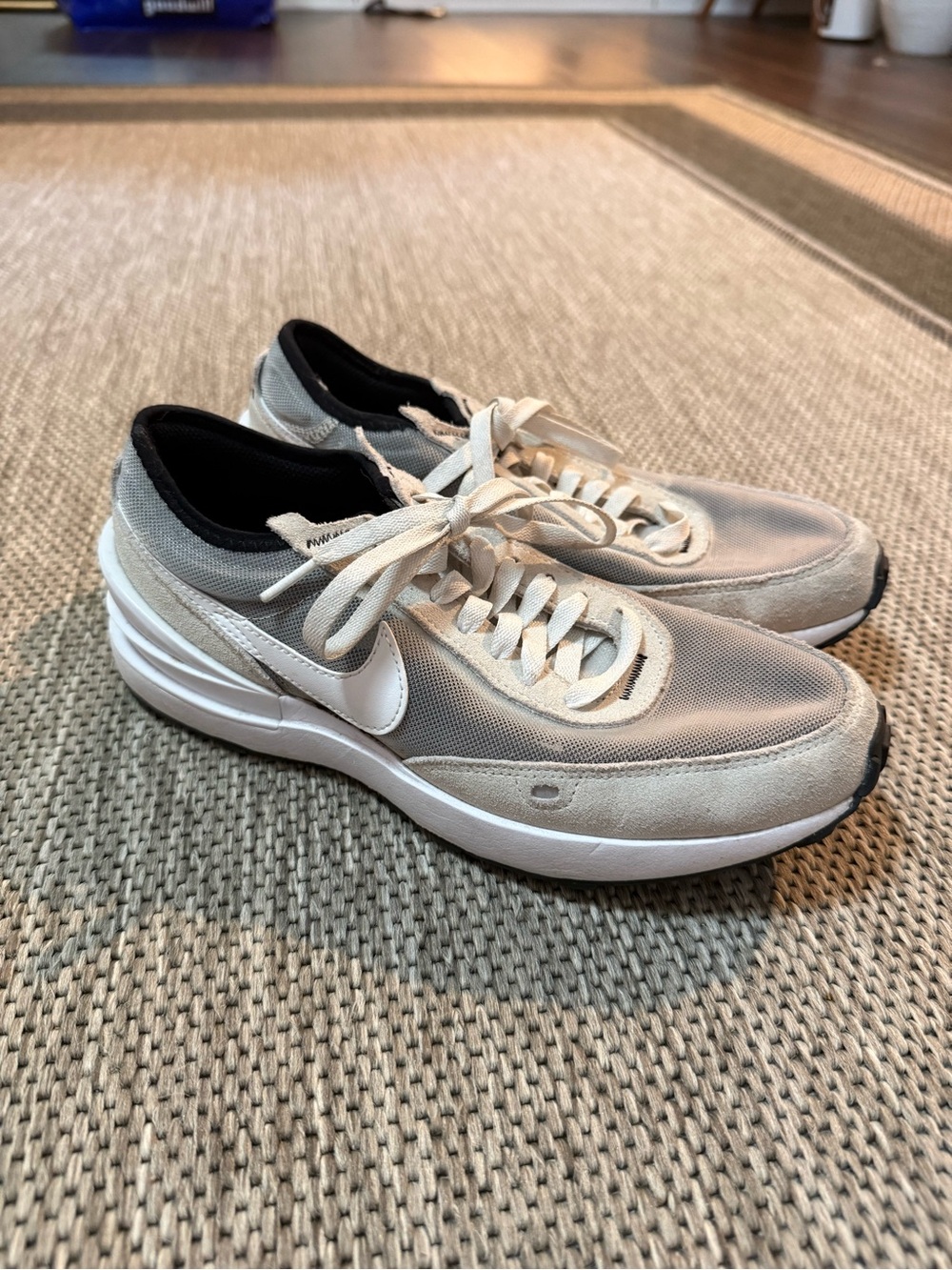 Nike Youth Cream and White Low-Profile Sneakers